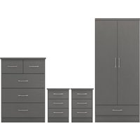 Product photograph of Mack Wooden Furniture Set With 2 Doors Wardrobe In Grey from Furniture in Fashion