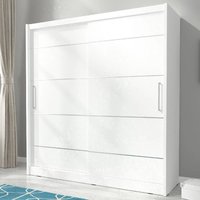 Product photograph of Mack Wooden Wardrobe 200cm With 2 Sliding Doors In Matt White from Furniture in Fashion