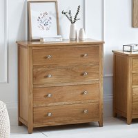 Product photograph of Macon Wooden Chest Of 4 Drawers In Oak from Furniture in Fashion
