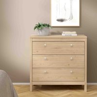 Product photograph of Macron Wooden Chest Of 3 Drawers In Oak from Furniture in Fashion