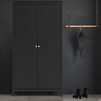 Product photograph of Macron Wooden Wardrobe With 2 Doors In Matt Black from Furniture in Fashion