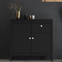 Product photograph of Macron Wooden Sideboard With 2 Doors And 1 Drawer In Matt Black from Furniture in Fashion