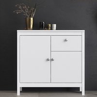 Product photograph of Macron Wooden Sideboard With 2 Doors And 1 Drawer In White from Furniture in Fashion