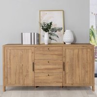 Product photograph of Mahon Wooden Sideboard With 2 Doors 3 Drawers In Waterford Oak from Furniture in Fashion