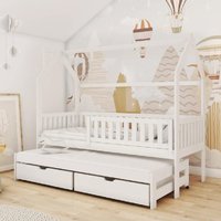 Product photograph of Mainz Wooden Day Bed With Foam Mattress And Trundle In White from Furniture in Fashion
