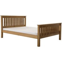 Product photograph of Maire High Foot End Pine Wooden Single Bed In Antique from Furniture in Fashion