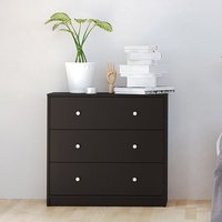 Product photograph of Maiton Wooden Chest Of 3 Drawers In Black from Furniture in Fashion