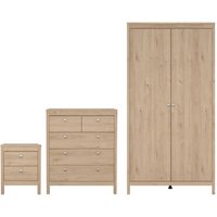 Product photograph of Malibu Wooden Bedroom Furniture Set With 2 Doors Wardrobe In Oak from Furniture in Fashion