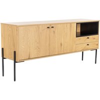 Product photograph of Malibu Wooden Sideboard 2 Doors 2 Drawers In Natural Oak from Furniture in Fashion