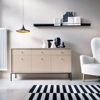 Product photograph of Malibu Wooden Sideboard With 3 Doors 3 Drawers In Beige from Furniture in Fashion