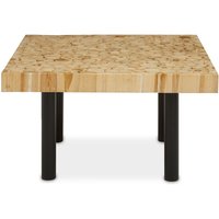 Product photograph of Malign Square Wooden Top Coffee Table With Black Metal Legs from Furniture in Fashion