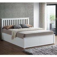 Product photograph of Malmo Wooden Ottoman Storage King Size Bed In White from Furniture in Fashion