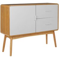 Product photograph of Maloga Wooden Sideboard With 1 Door 2 Drawers In White And Oak from Furniture in Fashion