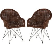 Product photograph of Hunor Natural Croco Rattan Chair In Pair from Furniture in Fashion