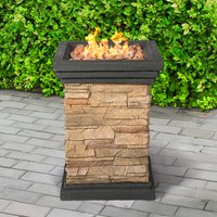 Product photograph of Manassas Wooden Burning Fire Pit With Grilling In Sand And Grey from Furniture in Fashion