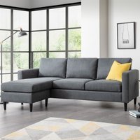 Product photograph of Manati Fabric 3 Seater Sofa With Ottoman In Grey from Furniture in Fashion