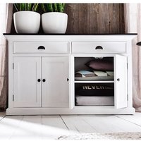 Product photograph of Allthorp Solid Wood Sideboard In White And Black Top With 4 Door from Furniture in Fashion