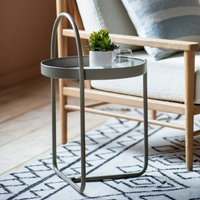 Product photograph of Marbury Metal Round Side Table In Latte from Furniture in Fashion