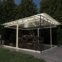 Product photograph of Marcel 4m X 3m Gazebo In Cream With Net And Led Lights from Furniture in Fashion