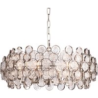 Product photograph of Marella 6 Light Glass Medallions Pendant Light In Bright Nickel from Furniture in Fashion