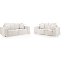 Product photograph of Maria Fabric 3 2 Seater Sofa Set In Cream from Furniture in Fashion
