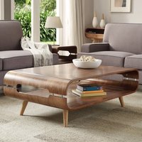 Product photograph of Marin Wooden Coffee Table In Walnut With Spindle Shape Legs from Furniture in Fashion