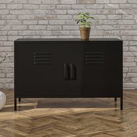 Product photograph of Marina Metal Sideboard With 2 Doors In Black from Furniture in Fashion