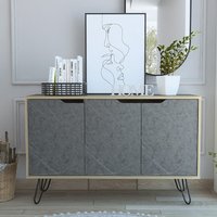 Product photograph of Marsett Wooden Sideboard With 3 Doors In Oak And Grey from Furniture in Fashion