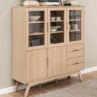 Product photograph of Marta Wooden Display Cabinet With 5 Doors In Oak White from Furniture in Fashion