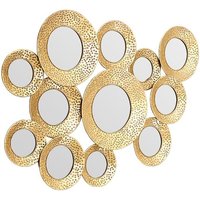 Product photograph of Martico Hammered Multi Circle Wall Mirror In Gold Frame from Furniture in Fashion