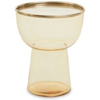 Product photograph of Martina Round Glass Side Table In Gold from Furniture in Fashion