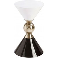 Product photograph of Martina Round Wooden Side Table In Gold And Black from Furniture in Fashion