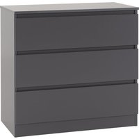 Product photograph of Mcgowan Wooden Chest Of Drawers In Grey With 3 Drawers from Furniture in Fashion