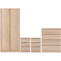 Product photograph of Mcgowen Wooden Bedroom Furniture Set 2 Doors Wardrobe In Oak from Furniture in Fashion