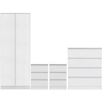 Product photograph of Mcgowen Wooden Bedroom Furniture Set 2 Doors Wardrobe In White from Furniture in Fashion