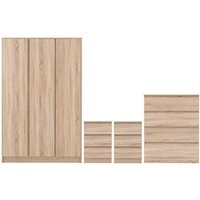 Product photograph of Mcgowen Wooden Bedroom Furniture Set 3 Doors Wardrobe In Oak from Furniture in Fashion