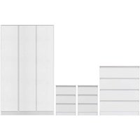 Product photograph of Mcgowen Wooden Bedroom Furniture Set 3 Doors Wardrobe In White from Furniture in Fashion