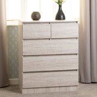 Product photograph of Mcgowen Wooden Chest Of 5 Drawers In Urban Snow from Furniture in Fashion