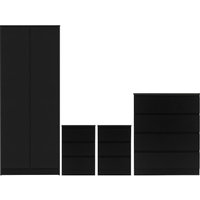 Product photograph of Mcgowen Wooden Furniture Set With 2 Door Wardrobe In Black from Furniture in Fashion