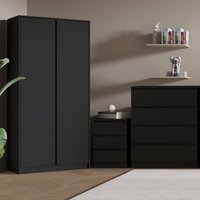 Product photograph of Mcgowen Wooden Furniture Set With 2 Doors Wardrobe In Black from Furniture in Fashion