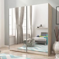 Product photograph of Melrose 150cm Mirrored Wardrobe With 2 Sliding Doors In Sonoma Oak from Furniture in Fashion
