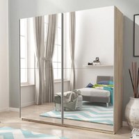 Product photograph of Melrose 200cm Mirrored Wardrobe With 2 Sliding Doors In Sonoma Oak from Furniture in Fashion