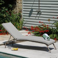 Product photograph of Meltan Outdoor Sun Lounger In Sand from Furniture in Fashion