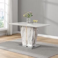Product photograph of Memphis Small Dining Table In Filo Marble Effect With Glass Top from Furniture in Fashion
