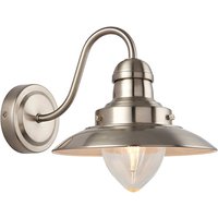 Product photograph of Mendip Clear Glass Wall Light In Satin Nickel from Furniture in Fashion