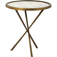 Product photograph of Menkent 46cm Glass Top Side Table With Antique Brass Frame from Furniture in Fashion