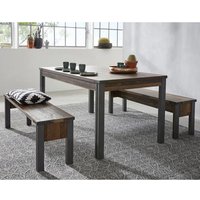 Product photograph of Merano Dining Table In Old Wood Matera Grey Legs With 2 Benches from Furniture in Fashion
