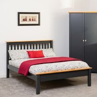 Product photograph of Merlin Wooden Low Foot King Size Bed In Dark Grey And Oak from Furniture in Fashion