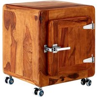 Product photograph of Merova Wooden Side Table With 1 Door In Brown from Furniture in Fashion