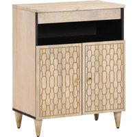 Product photograph of Merton Wooden Storage Cabinet With 2 Doors In Brown Black from Furniture in Fashion